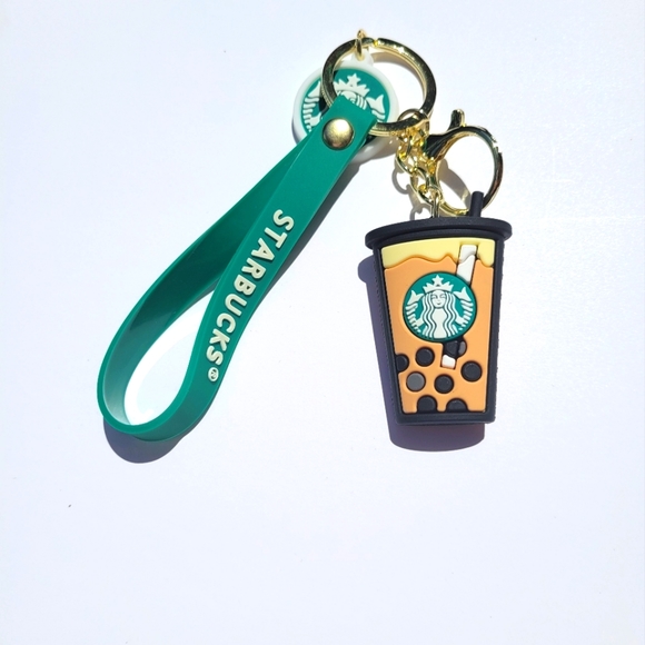 SB key chain with brown coffee decoration - Picture 1 of 2